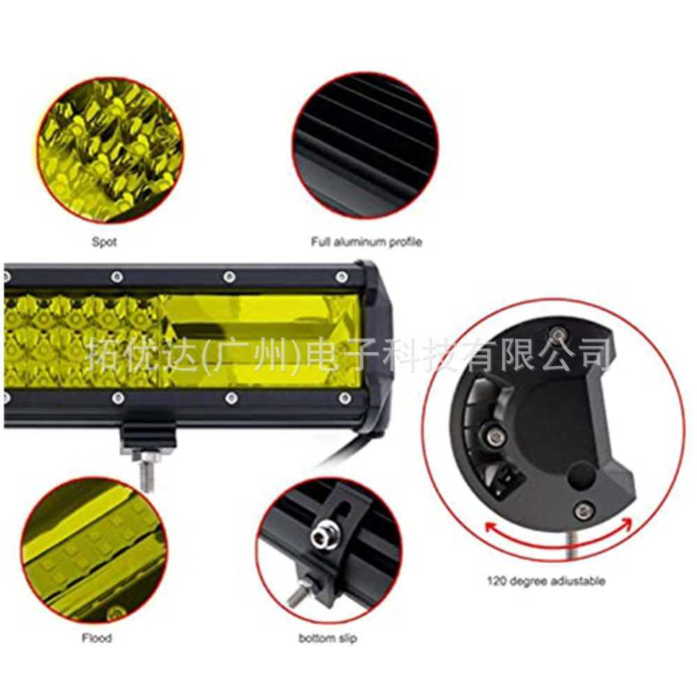 汽车led长条灯 三目288W越野车顶96LED改装中网射灯货车卡车杠灯,3C数码配件,USB灯,淘宝优惠券,粉丝福利购,淘宝优惠卷