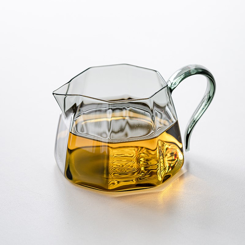 烟灰色八方公道杯茶海分茶器茶具公杯加厚玻璃高档透明大号公平杯图片