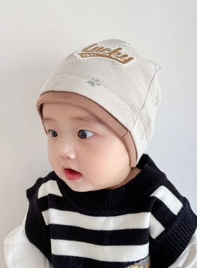 宝宝帽子春秋季套头帽6-12个月婴儿帽子可爱超萌1岁婴幼儿秋冬款