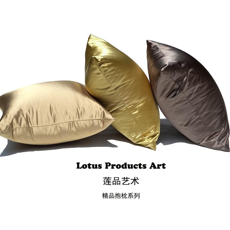 简约现代中式欧式绸缎客厅方形沙发床头抱枕靠枕靠U垫大靠背不含