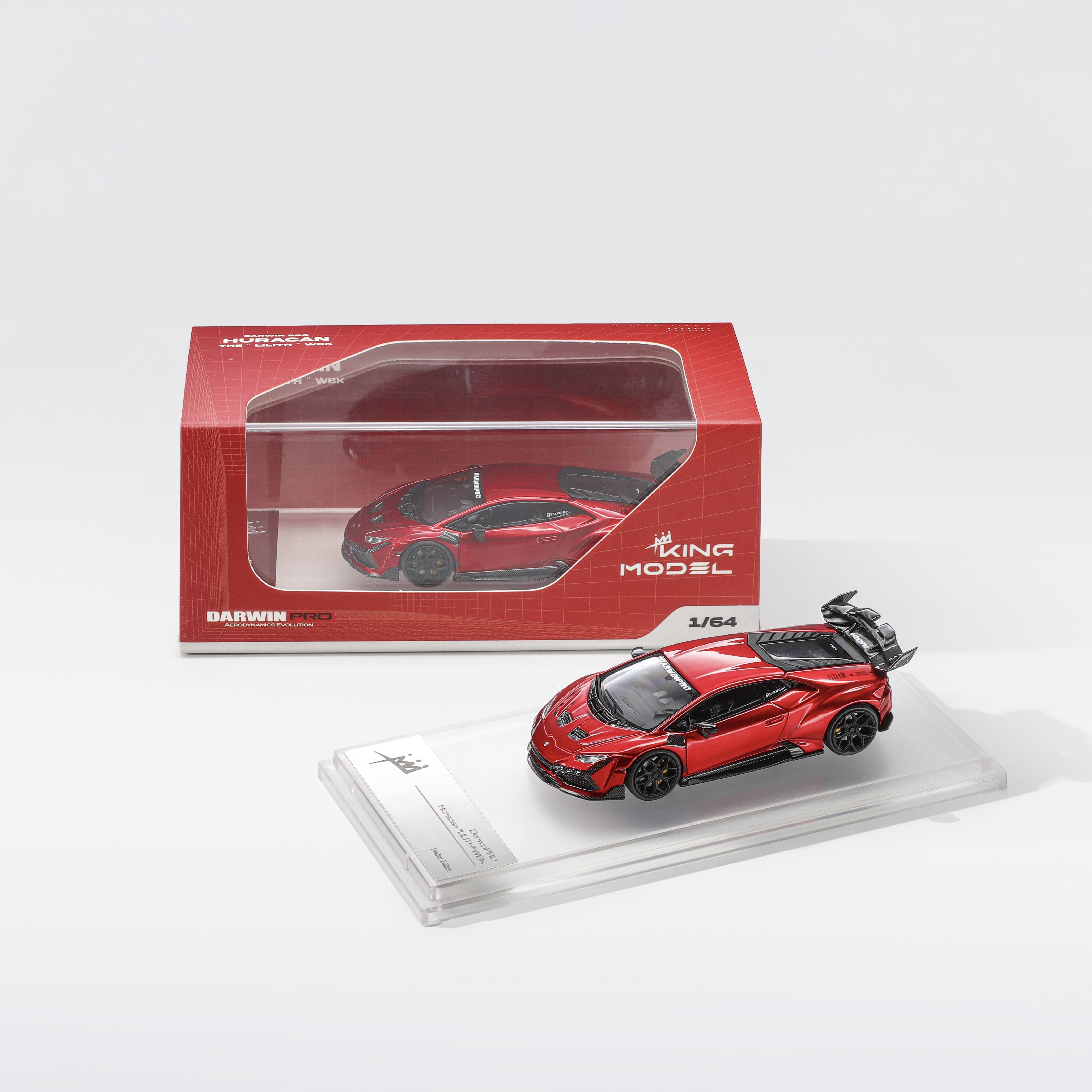 KM/KingModel兰博基尼飓风小牛达尔文PRO改装版红色1/64合金车模图片