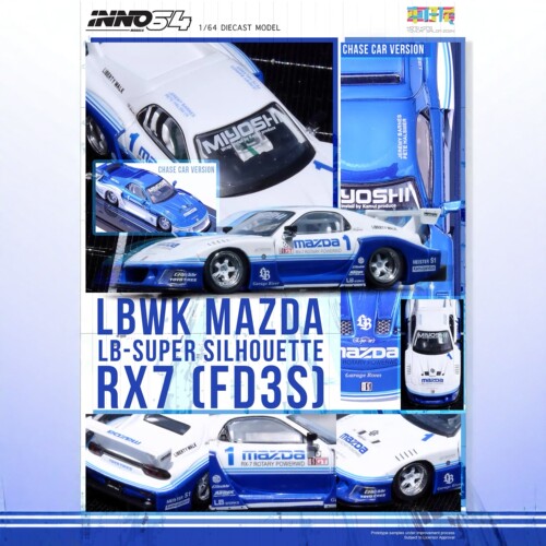 INNO马自达RX7白蓝LB64合金车模