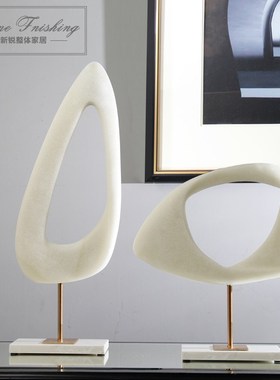 现代极简抽象几何艺术摆件工艺品客厅玄关电视柜样板房软装饰品