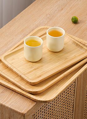 实木茶盘家用托盘长方形杯托木盘水果盘木质烧烤盘竹盘上菜盘餐厅