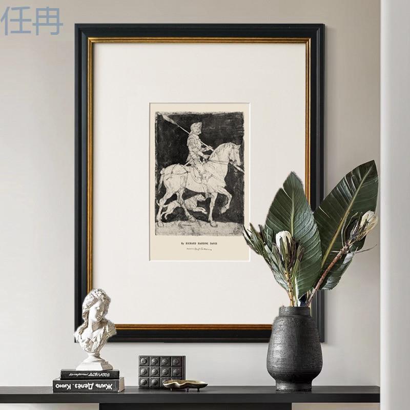 欧式高挡小众艺术装饰画客厅餐厅复古挂画玄关竖版壁画现代艺xKW