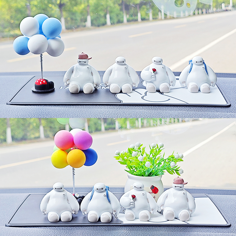 2023新款暖男大n白摇头汽车摆件网红漂亮可爱高级感中控台装饰用