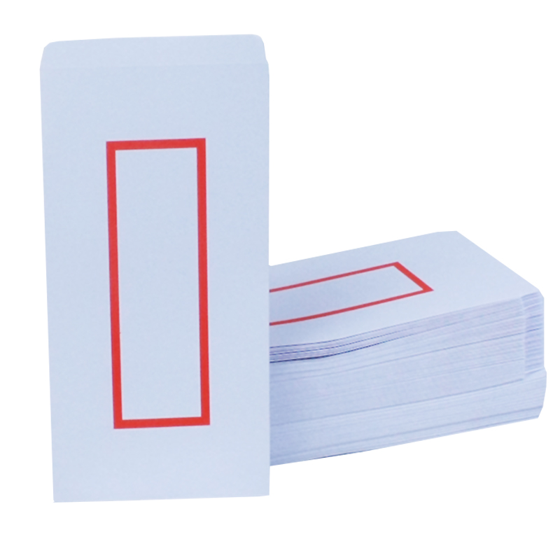 白色红框信封加厚140克双胶纸中国风复古5号DL常用规格.书写可定