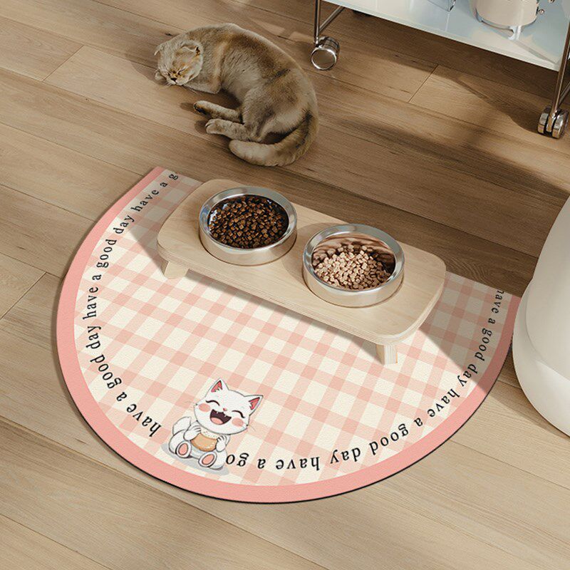 宠物餐垫猫碗垫吃饭垫子硅胶大号防滑吸水防漏食地垫W硅藻泥狗猫