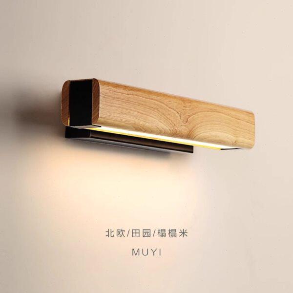 长条灯日式门厅实木具背景墙壁灯客厅卧室床酒店镜前灯北欧简约头