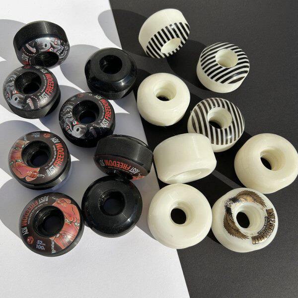 专业刷黑色A街轮子轮子双翘滑板动白色轮子 高硬度作长板公路95