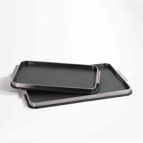 轻奢现代编织皮革金属托盘家居软装客厅茶几收纳盘浴室香薰盘摆件,家居饰品,香薰托盘,淘宝优惠券,粉丝福利购,淘宝优惠卷