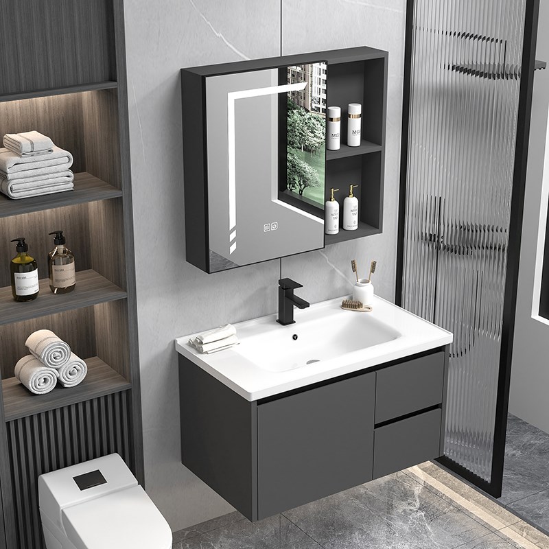 2025新款浴室柜组合卫生间太z空铝洗手盆柜一体盆陶瓷洗脸池洗漱