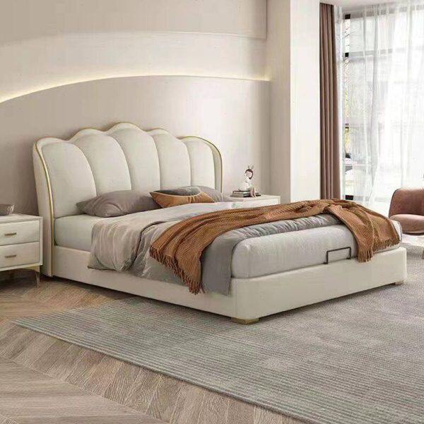 式室极简欧式床单意儿童床头头轻奢北欧皮床双人主卧床头板现代