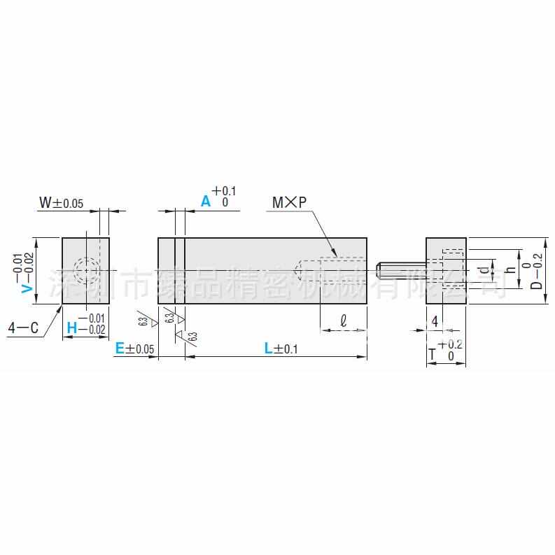 供应方形导向顶k杆装卸型导向宽度自由指定型GLBF