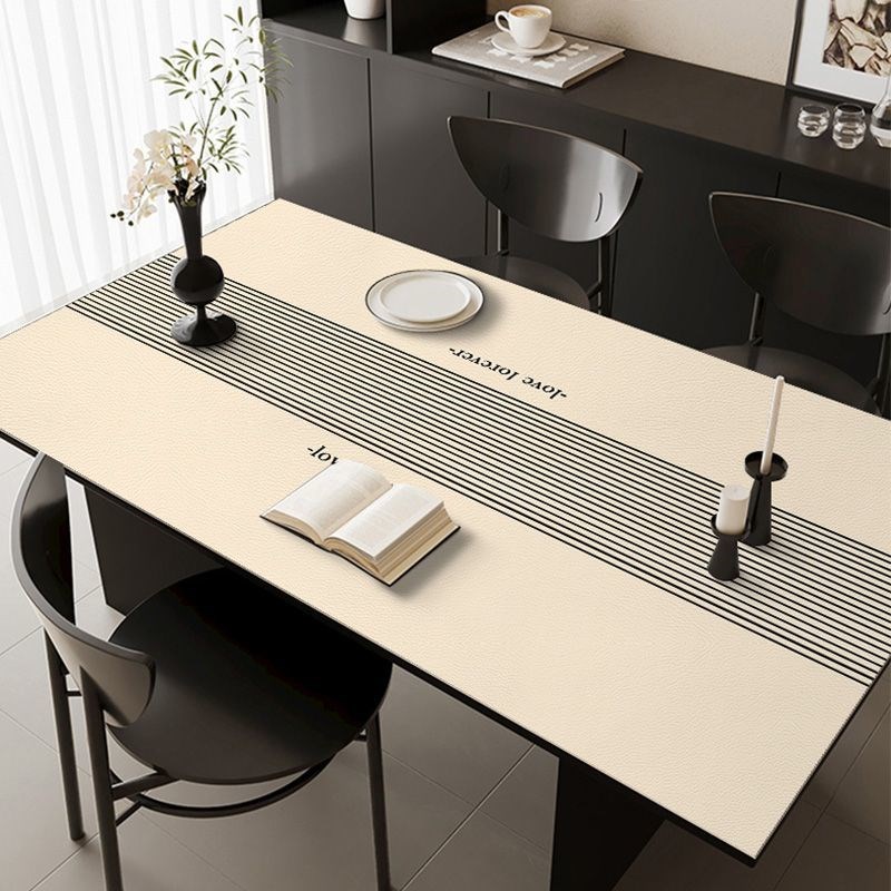 饭桌上的桌布防水防油皮革餐桌桌垫法式家用客Q厅长方形茶几桌布
