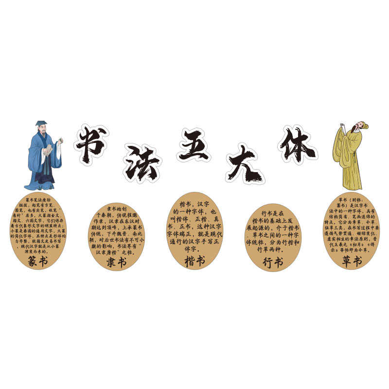 书法教室氛围f布置装饰墙面环创贴纸画班硬笔培训机构文化背景贴