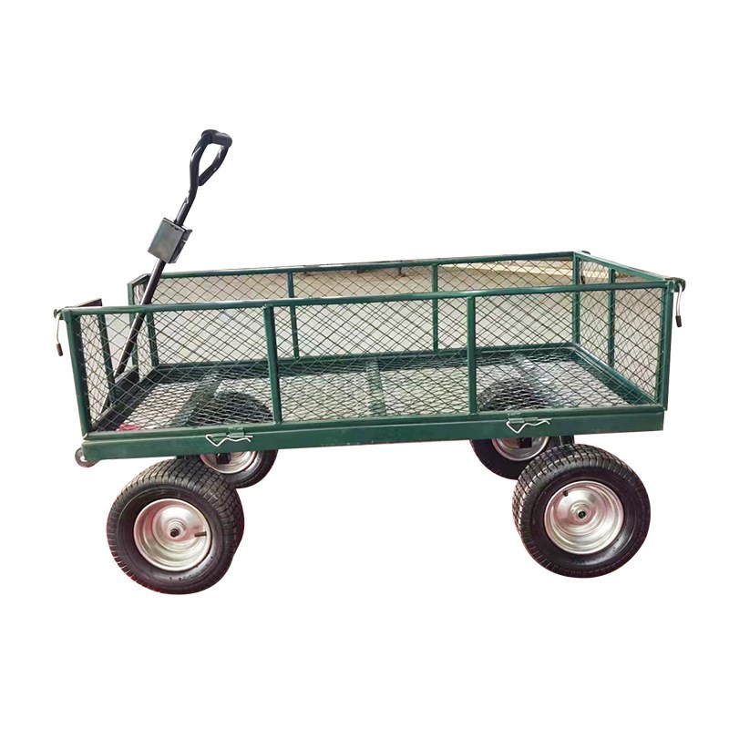 户外园林网车搬运车四轮花园手推车防护钢网搬运网车W四轮仓库搬