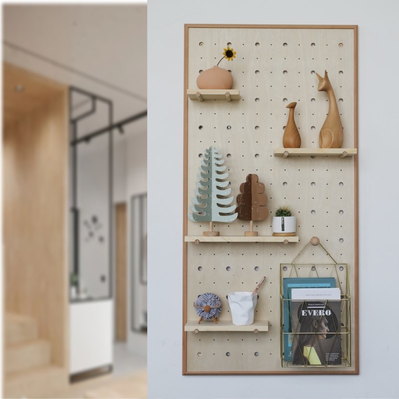 木作生活榉木f洞洞板网红置物架卧室客厅墙壁装饰墙壁挂展示陈列