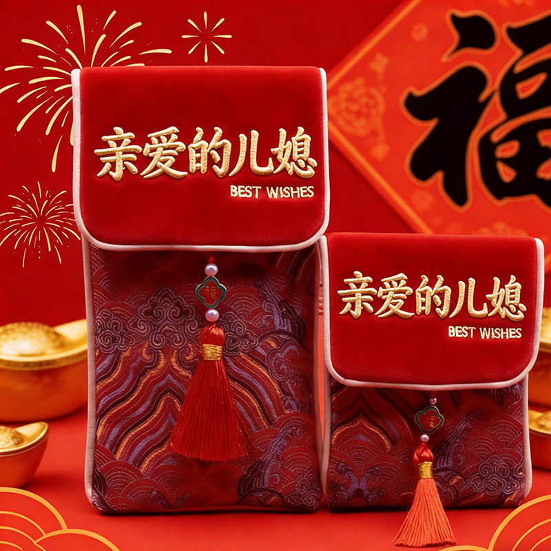 中国风2026高档刺绣红包袋马年新款布艺红包儿媳新年压岁钱