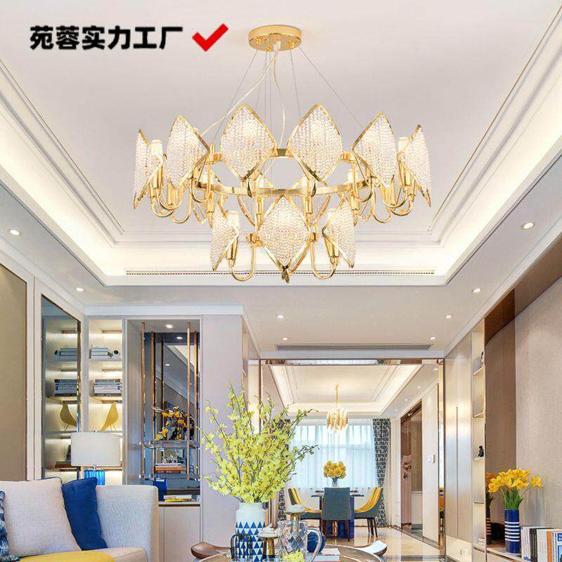 新中式复古奢华新款轻奢灯高档床头网红客厅餐厅卧室别墅吊灯现代