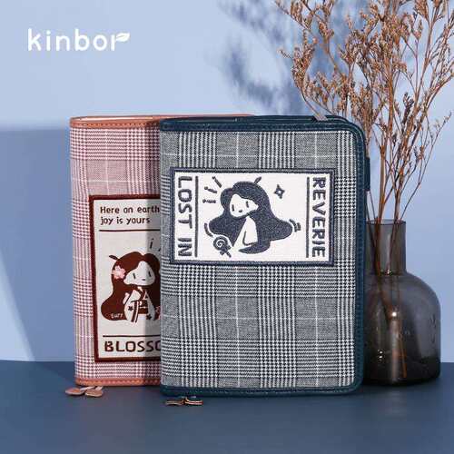 KINBOR手帐本布面刺绣少女心手账本学生笔记本记事本A6日程计划本
