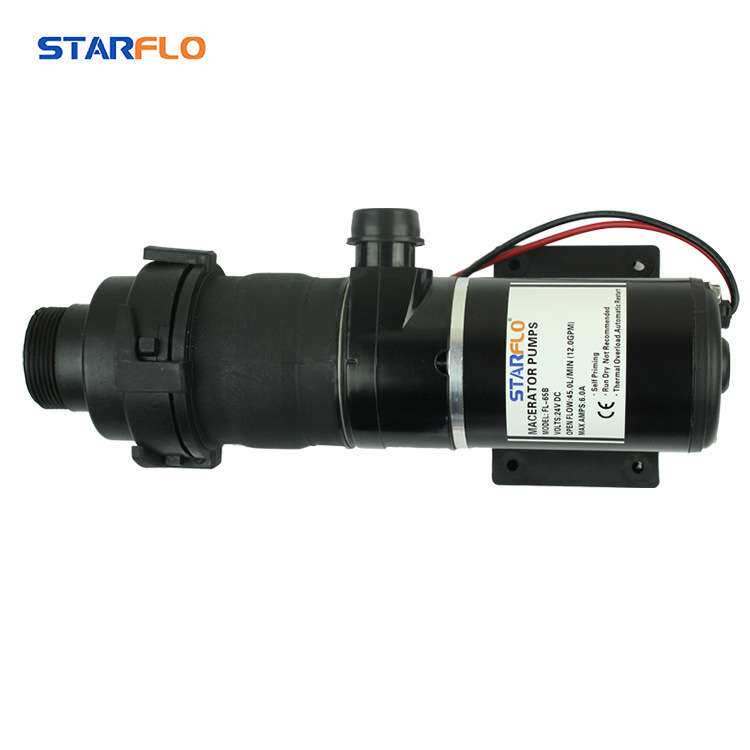 家用电动捣碎排污泵12V/24V便携式污水泵游艇房车自吸污水粪便泵