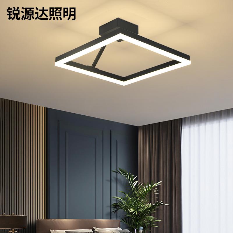 新款 方形灯简约现代led餐厅吸顶灯创意北欧个性灯具书房间睡房灯