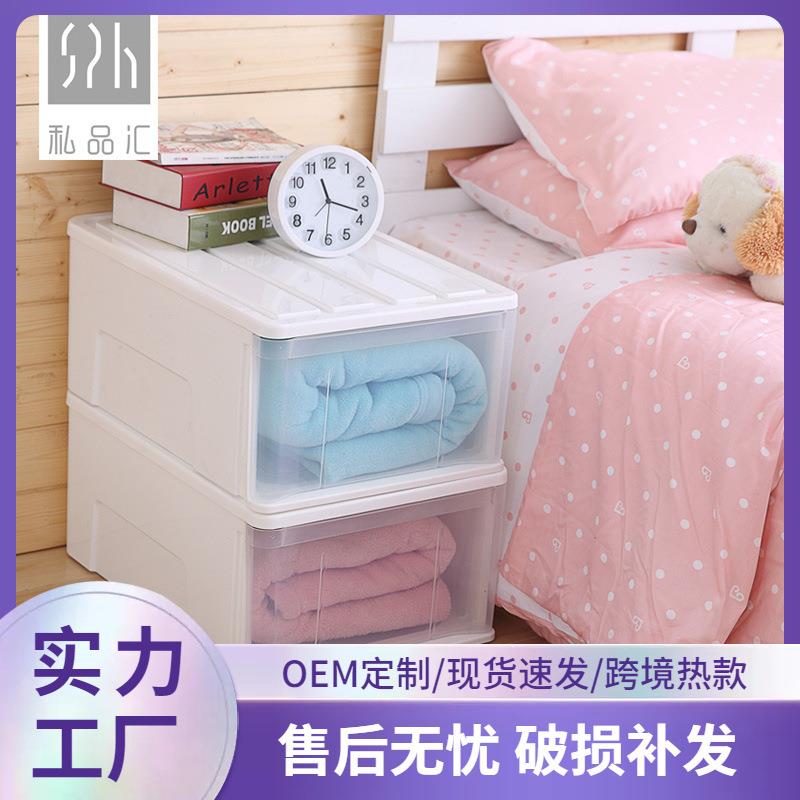 亿美塑料抽屉收纳箱时尚透明整理收纳盒创意家居日用抽屉式图片