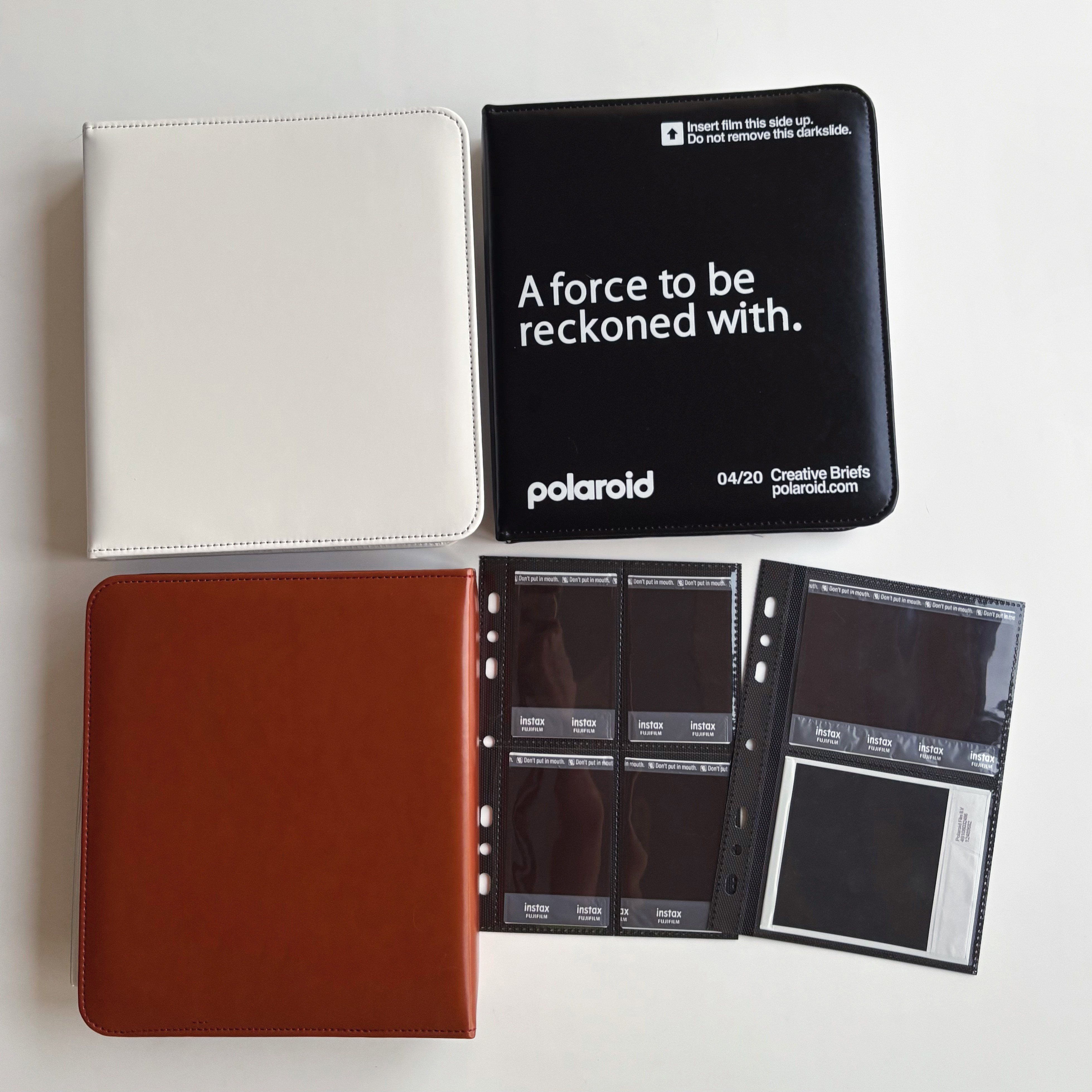 A5款拍立得宝丽来通相册皮质黑底mini迷你宽幅wide卡册活页