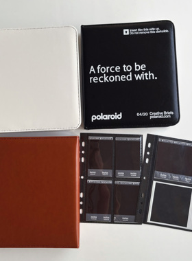 A5款拍立得宝丽来通相册皮质黑底mini迷你宽幅wide卡册活页