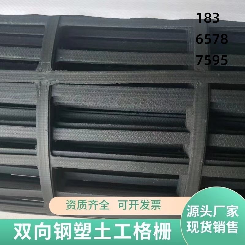 双向钢塑土工格栅公路GSZ路基加筋钢丝土工地面路基加.固格栅网黑