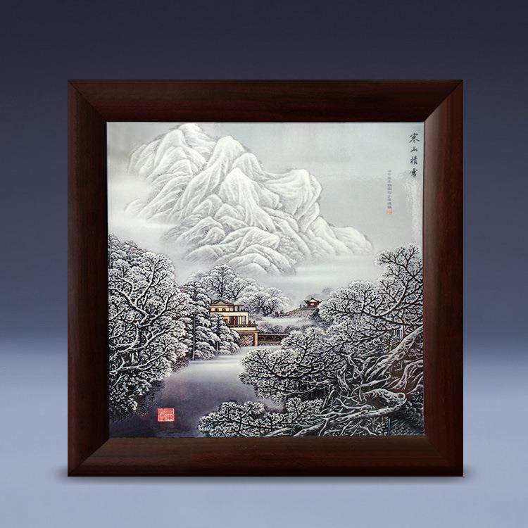 陶瓷器手绘福星高照瓷板画中式客厅装饰画中国画仿古画