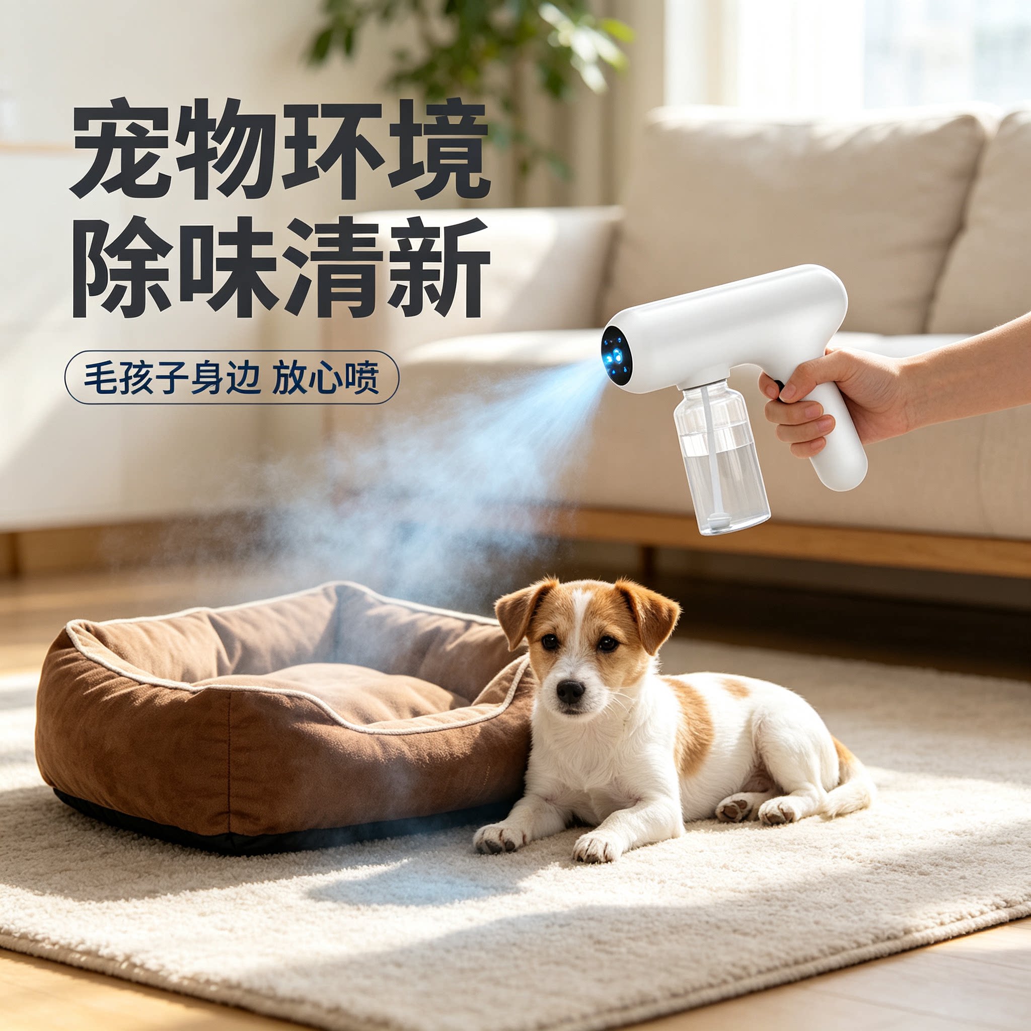 手持蓝光纳米酒精消毒除味喷雾枪
