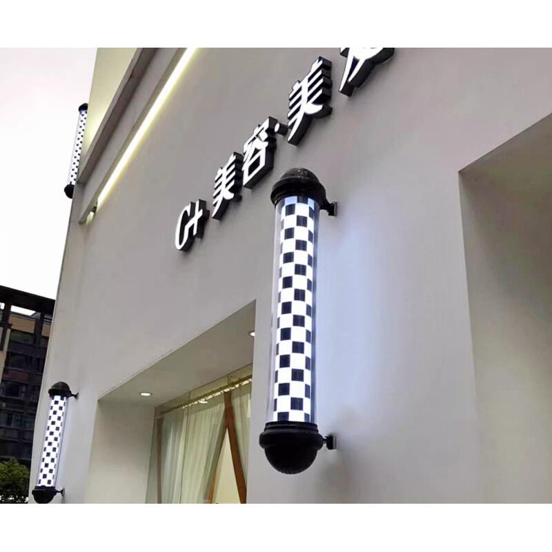 美发转灯理发店圆形广告转灯壁挂复古发廊灯箱户外挂墙防水