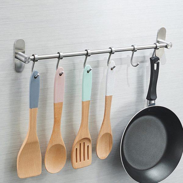 厨房挂钩304不锈钢挂杆墙上活动挂勾厨具砧板置物架勺子挂架免钉,家装主材,支架挂钩,淘宝优惠券,粉丝福利购,淘宝优惠卷