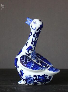 摆件景布家居小鸭子书桌拍摄道具装饰书房工艺品盆景陶瓷可爱摆件