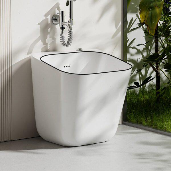 一体洗脚盆阳台拖把池地拖盆家用昼辰池落地式拖布墩布室外盆陶瓷