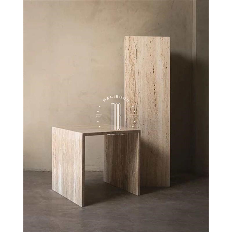 大理石雕塑台底座摆件客厅玄关电视柜旁落地展T示台轻奢石墩地台