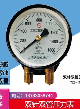 铁路专用 双针双管压力表 YZS102 1000KPA 1200kSpa 1600kpa
