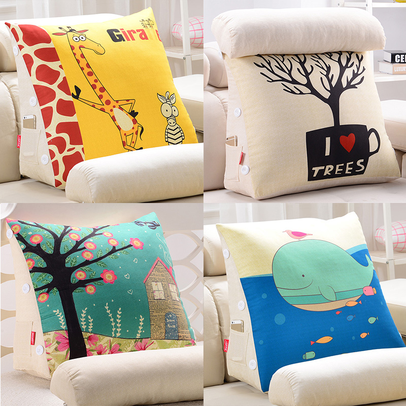 护颈三角靠e垫护腰床头靠枕床上腰枕办公室腰靠背垫沙发抱枕可拆