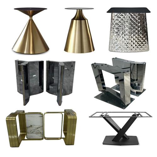 铁艺不锈钢桌腿支架餐台岩板大理石底座金属碳素钢吧台餐桌支撑架