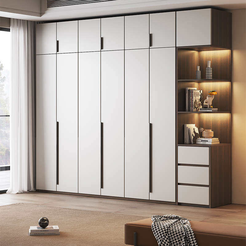 衣柜家用卧室全实木多层板轻奢网红柜子免漆板现代简约生态板衣橱