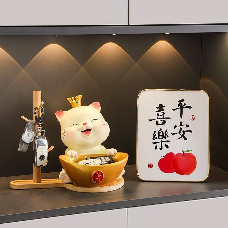 进门口猫钥匙收纳玄关摆件鞋柜置物架家居装饰品乔迁新居礼物,收纳整理,钥匙收纳盒,淘宝优惠券,粉丝福利购,淘宝优惠卷