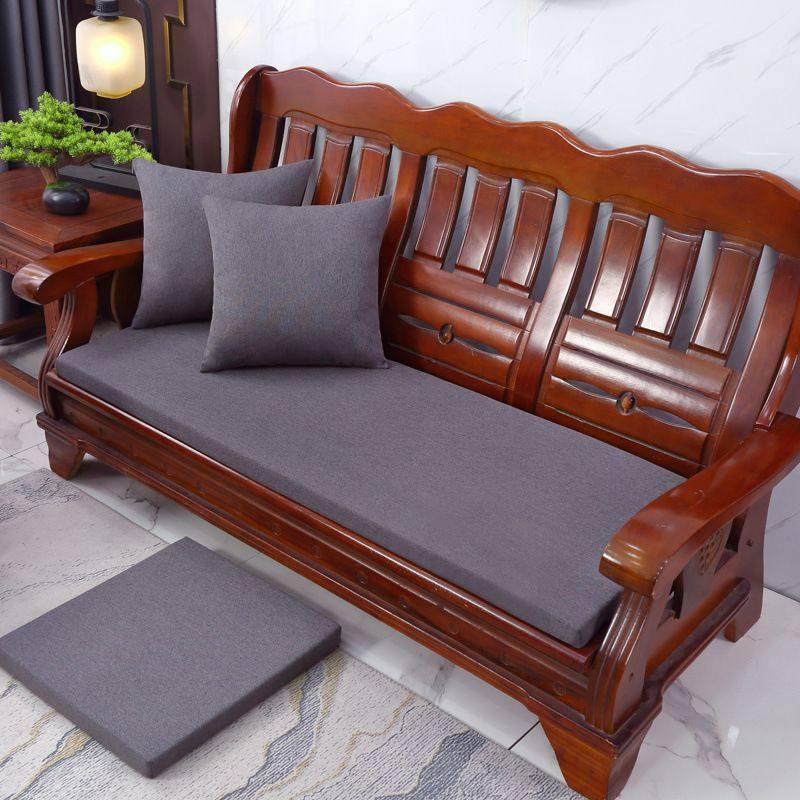 冬季实木沙发垫加厚海绵坐垫中式红木质沙发防滑三人长条椅垫