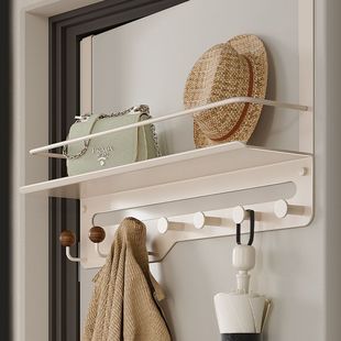 门后挂衣钩加长款玄关挂衣架门上挂钩置物架免打孔卧室装饰