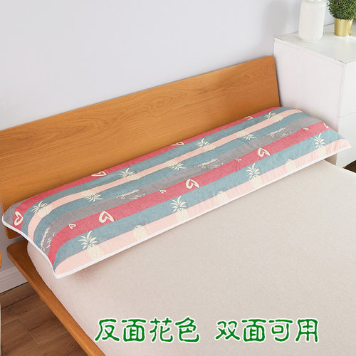 速发全棉纱布双人枕巾1.2m 100%纯棉长枕头巾1.5米 加厚加长款情