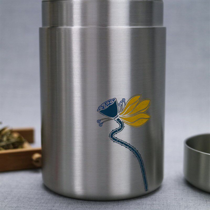 源头工厂纯锡罐茶叶罐迷你茶叶罐套装荷韵储茶罐制定LOGO刻字礼品