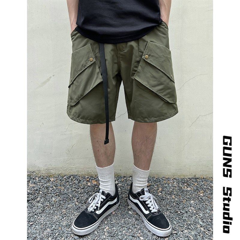 杠叔工装短裤男夏季宽松直筒潮牌美式休闲潮流韩版五分裤子百搭潮