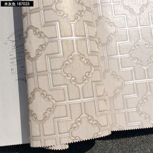 奥斯龙无纺布加厚款现代新中式格子窗格墙纸客厅走廊壁纸饭店餐厅