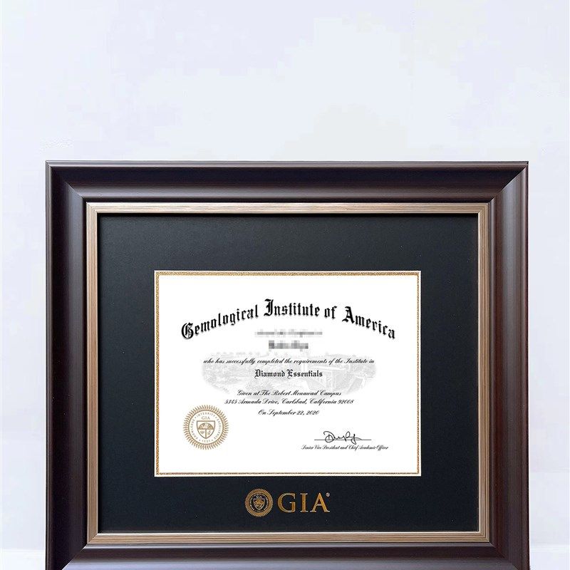 GIA毕业装裱框实木展示相框画框定制a4外框挂墙装裱相框美式